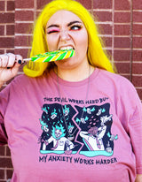 Devil Works Hard: Anxiety Graphic Tee