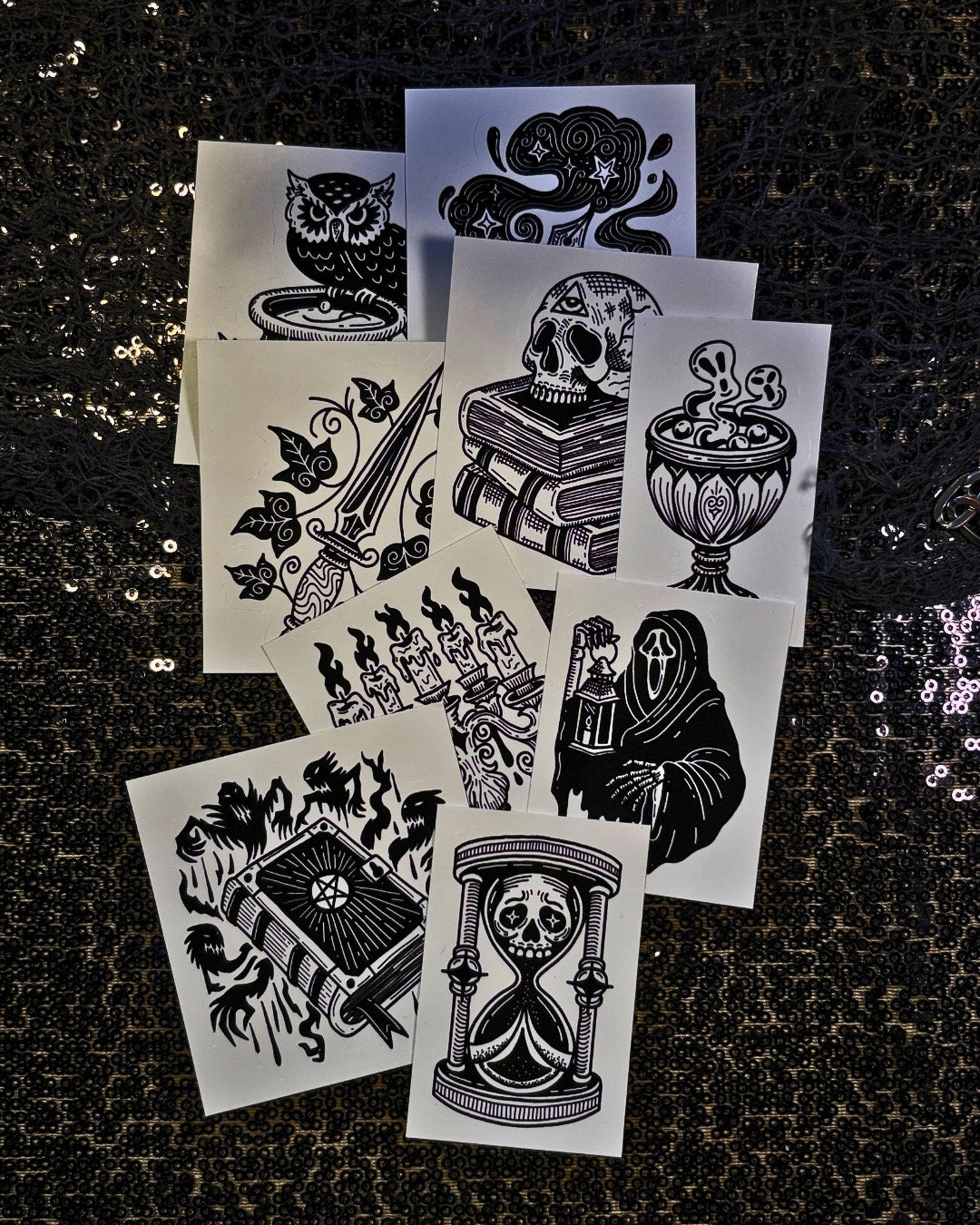 Dagger in the Vines: White Vinyl Sticker