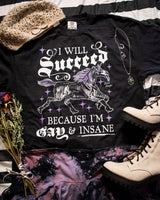 Gay & Insane Unicorn: Queer Pride Purple Tee