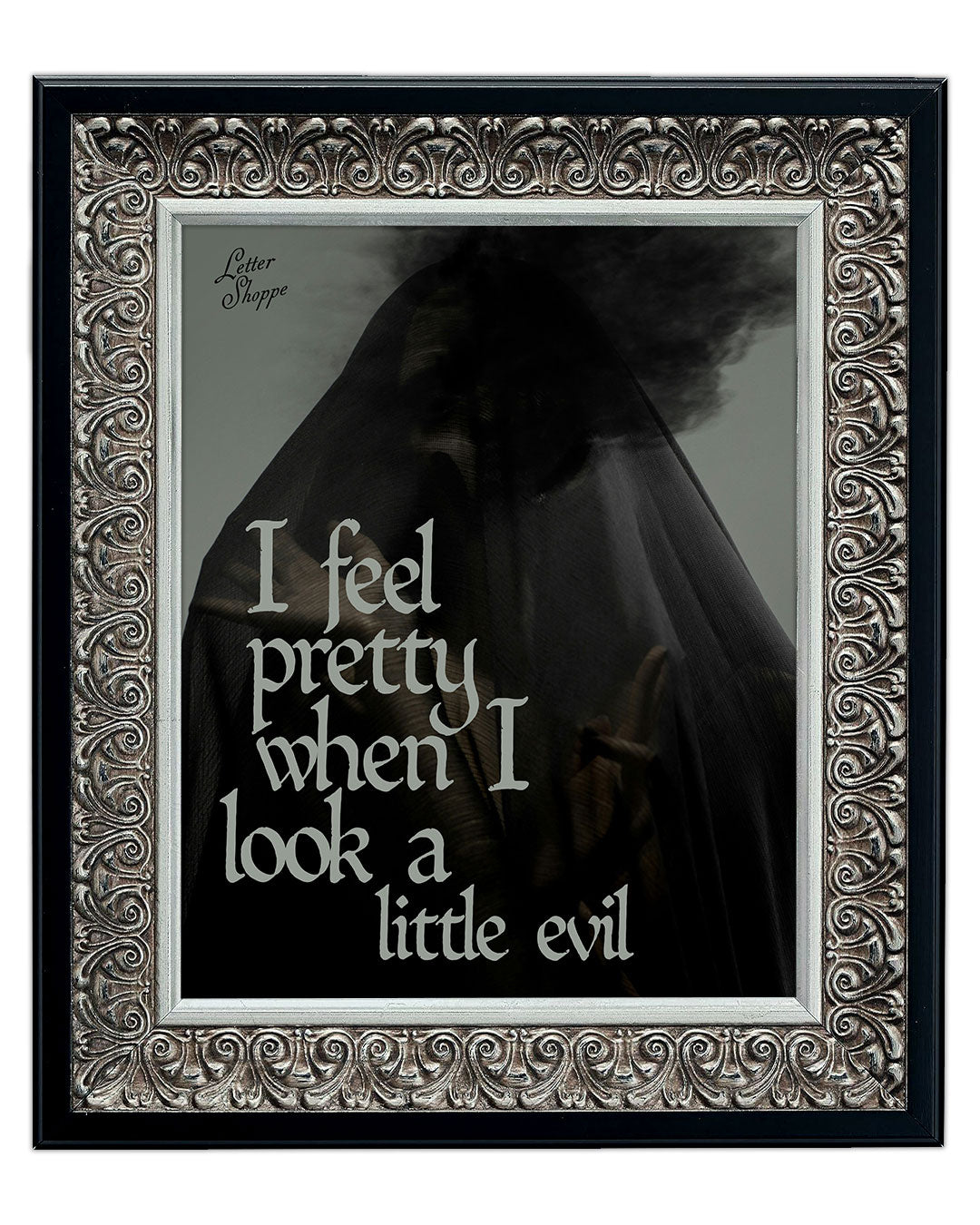 Little Evil Gothic Print: Dark Academia Wall Art