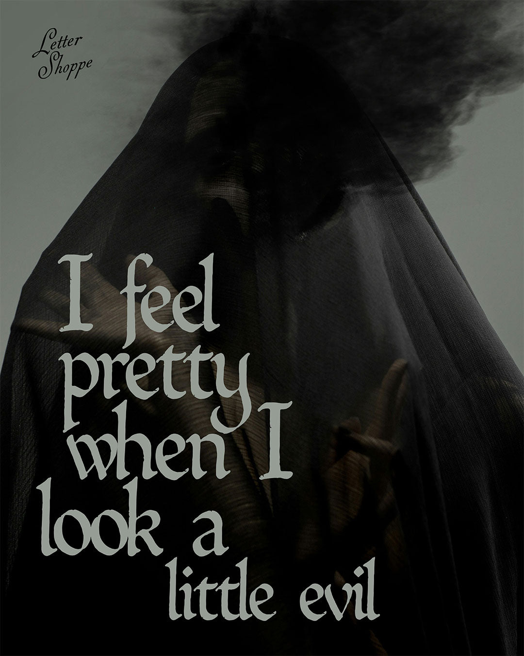 Little Evil Gothic Print: Dark Academia Wall Art