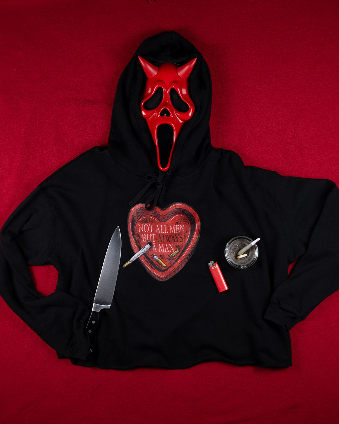 Not All Men But Always a Man Crop Hoodie