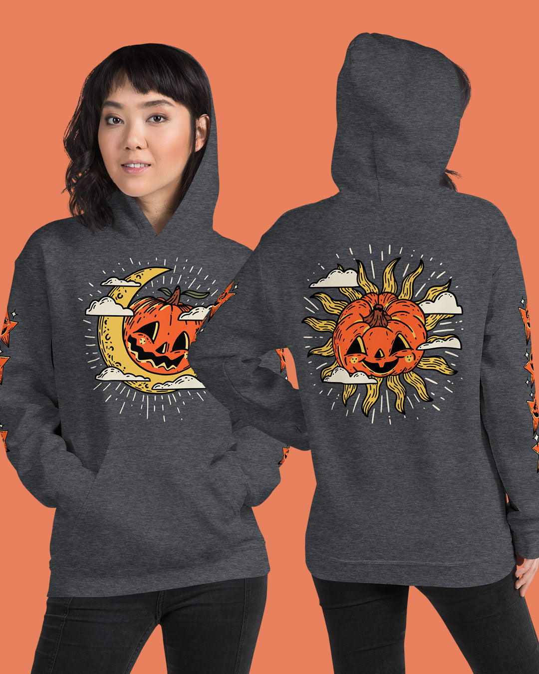 Vintage Pumpkin Moon & Sun Sweatshirt/Hoodie