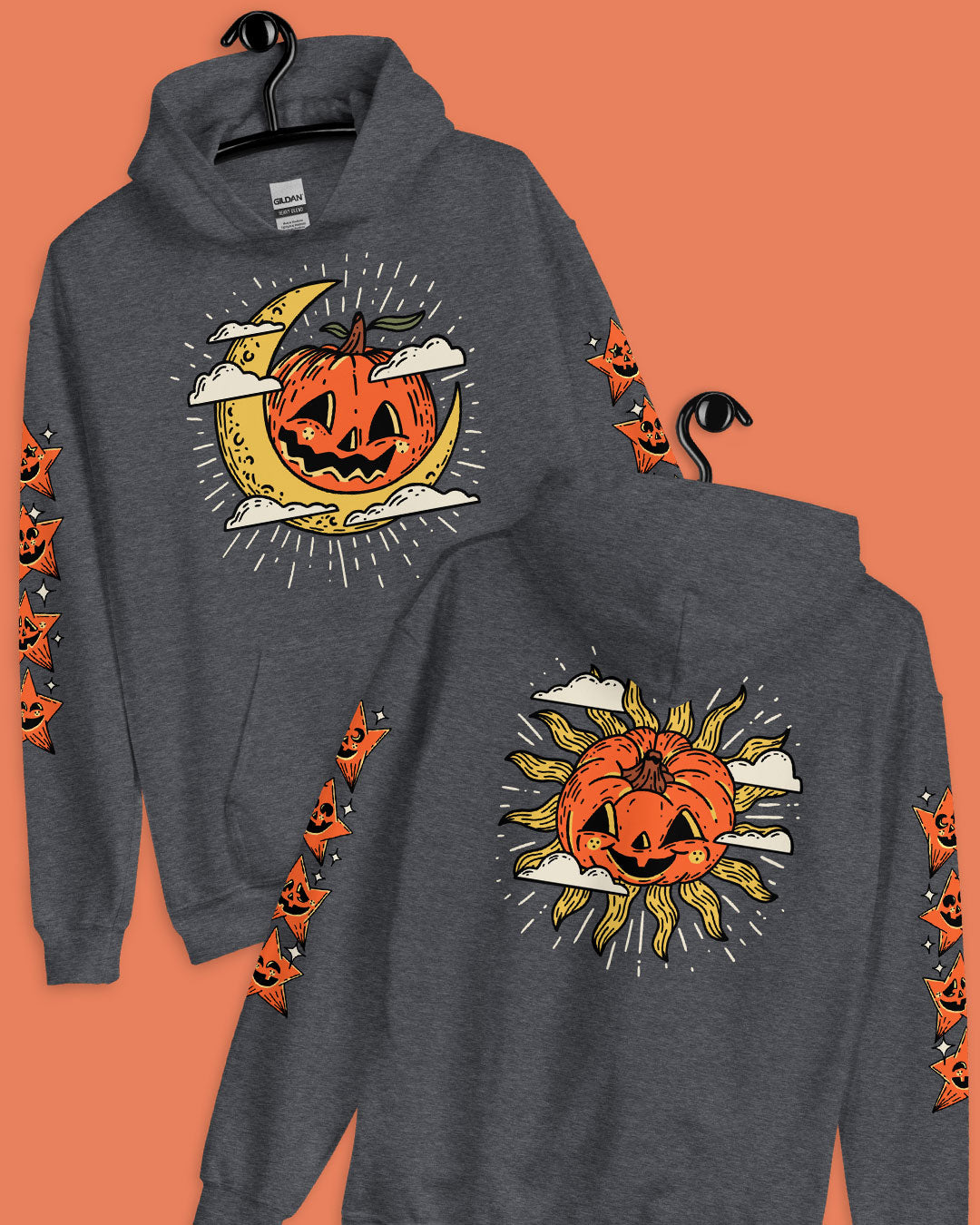 Vintage Pumpkin Moon & Sun Sweatshirt/Hoodie
