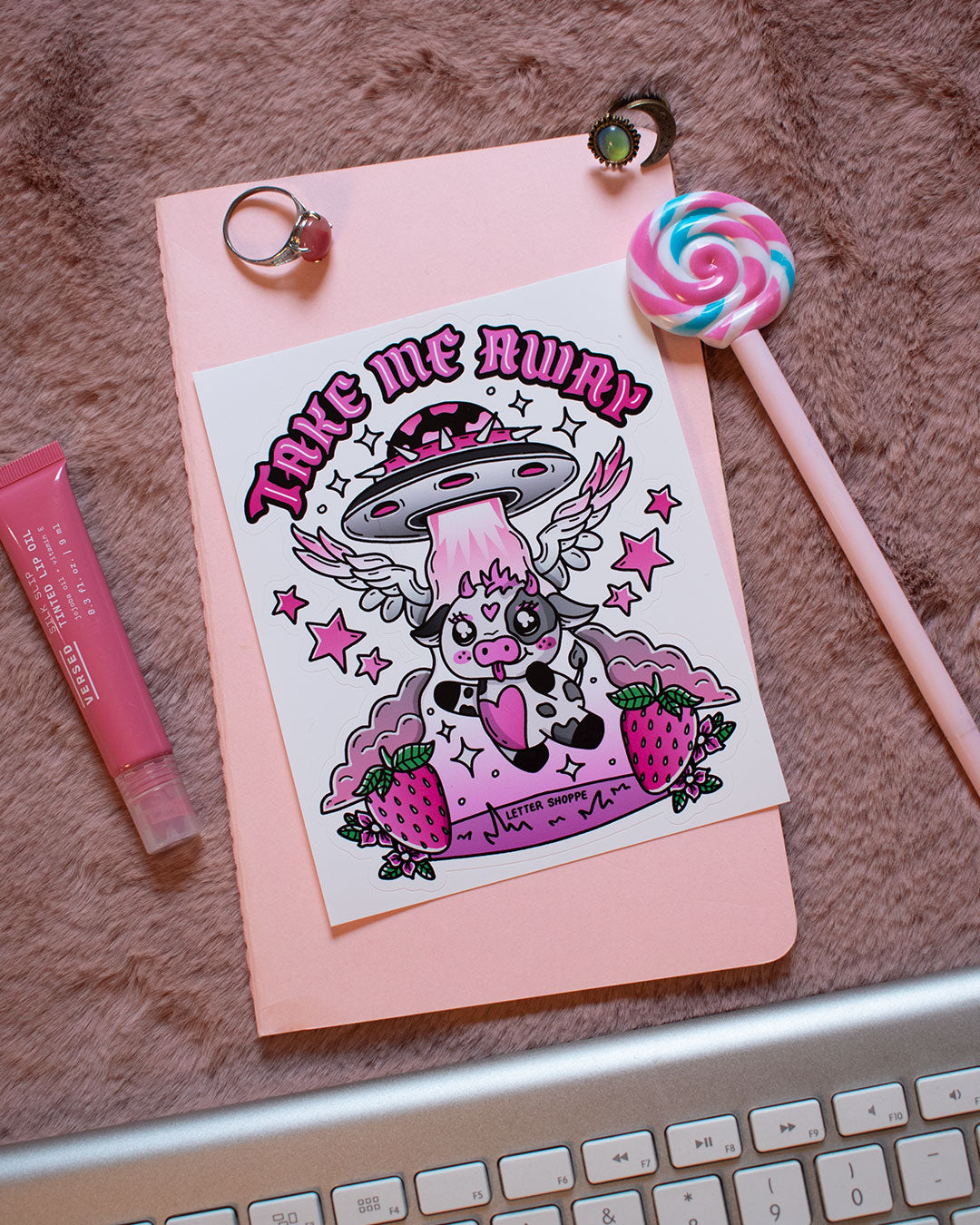 Take Me Away: Cute Cow Sticker