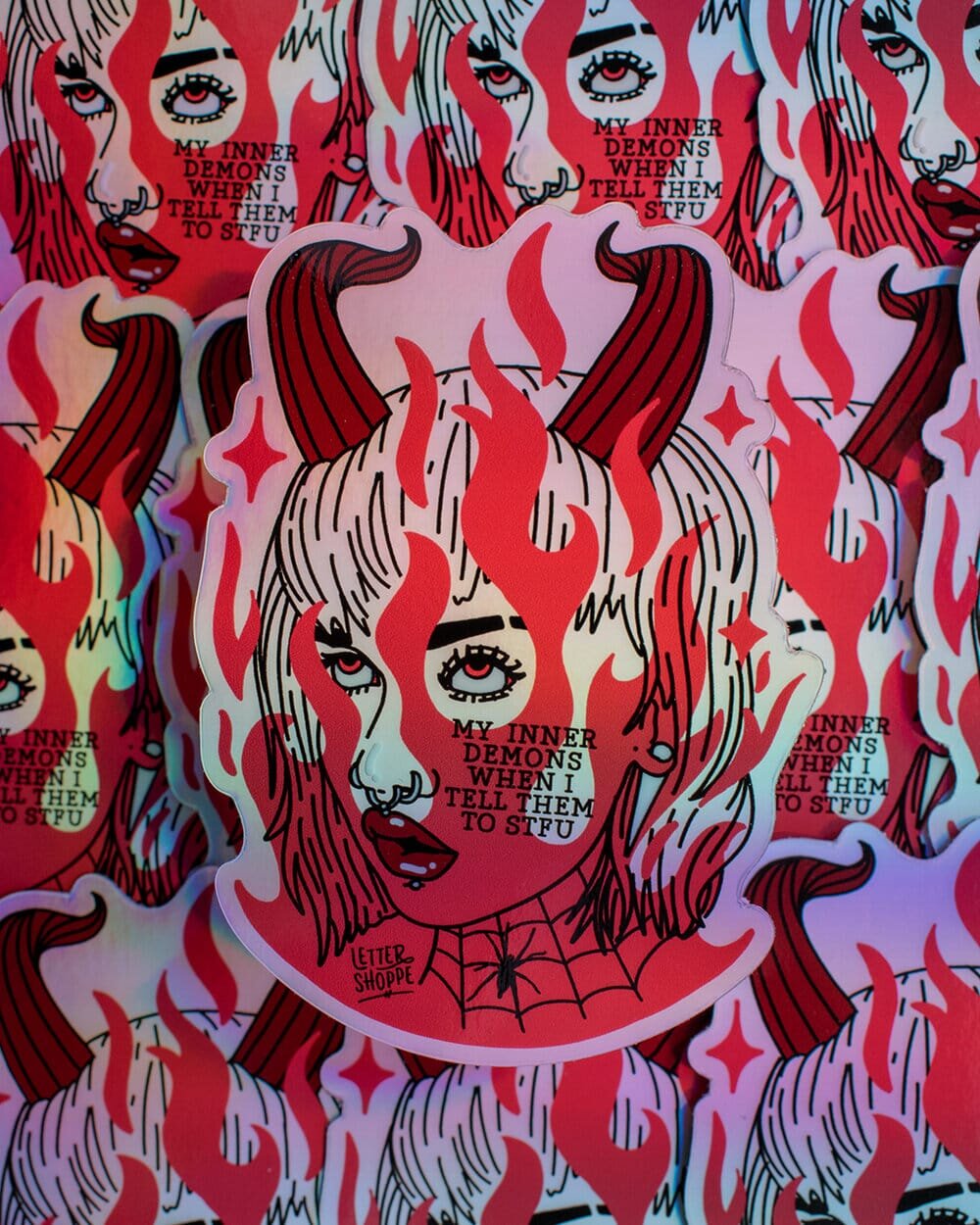Demon Eye Roll Sticker