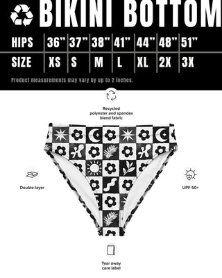 Checkered Garden Recycled Bikini Bottom