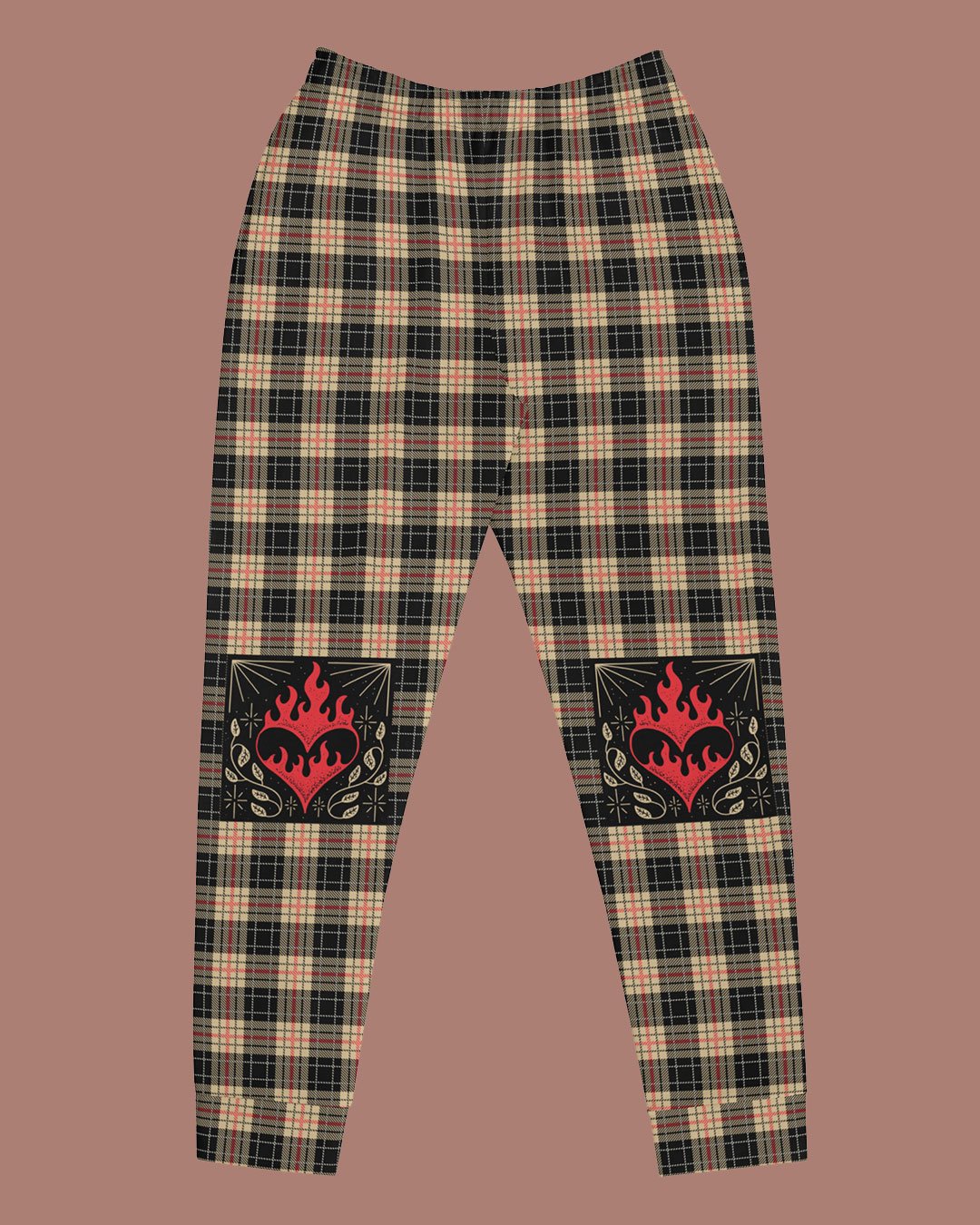 Heart On Fire Plaid Joggers