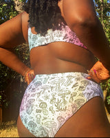 Tie-Dye Mushroom Recycled High Waisted Bikini Bottoms