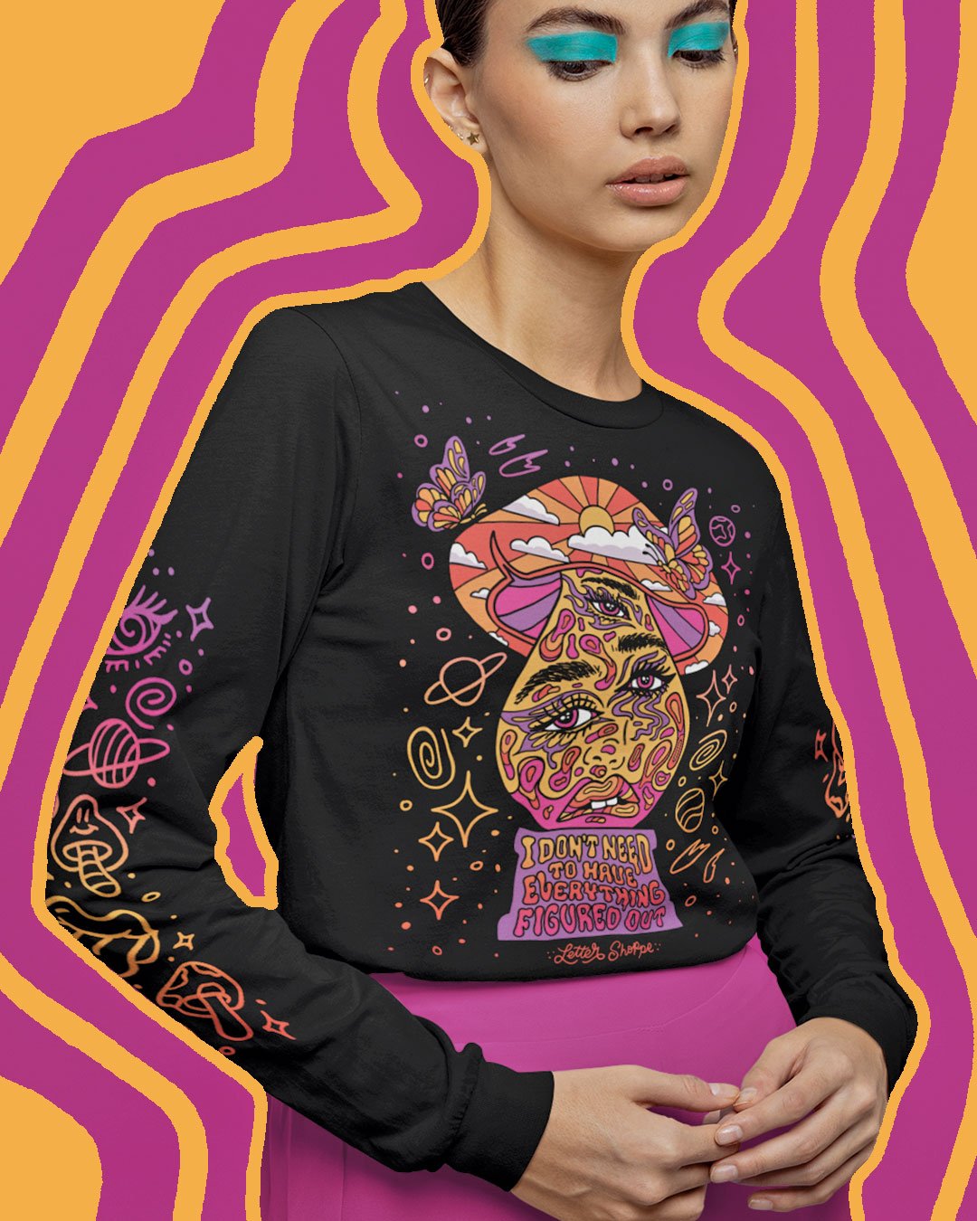 Psychedelic Butterfly Lava Lamp Long Sleeve