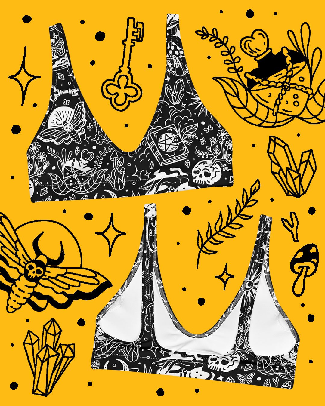 Witchy Recycled Padded Bikini Top