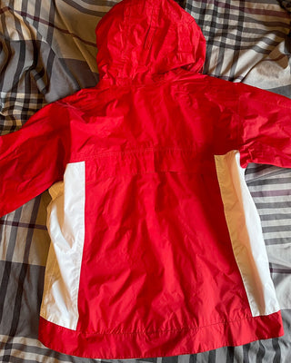 L - Red and White Mesh Interlined Columbia Windbreaker Jacket