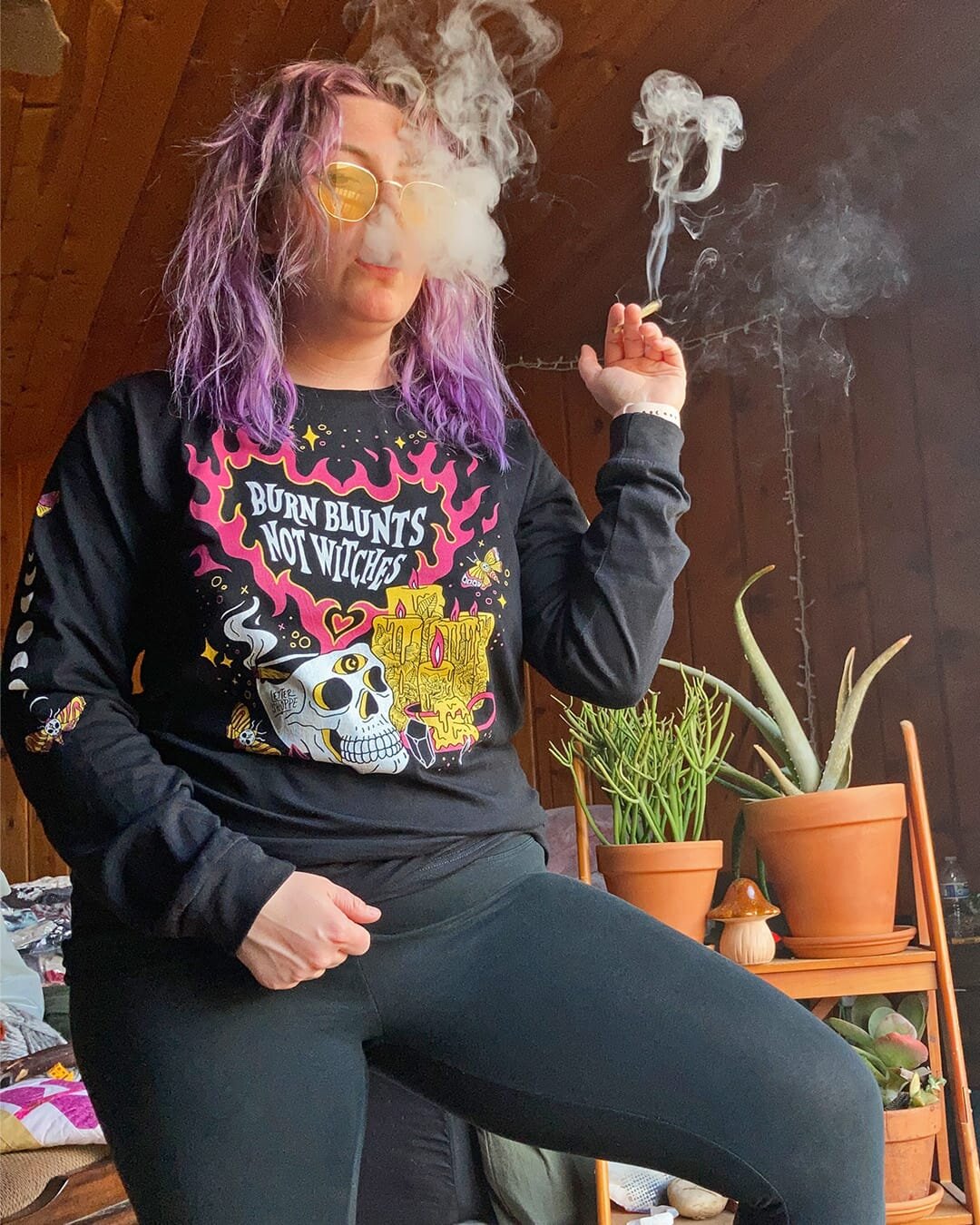 Burn Blunts Not Witches Unisex Long Sleeve