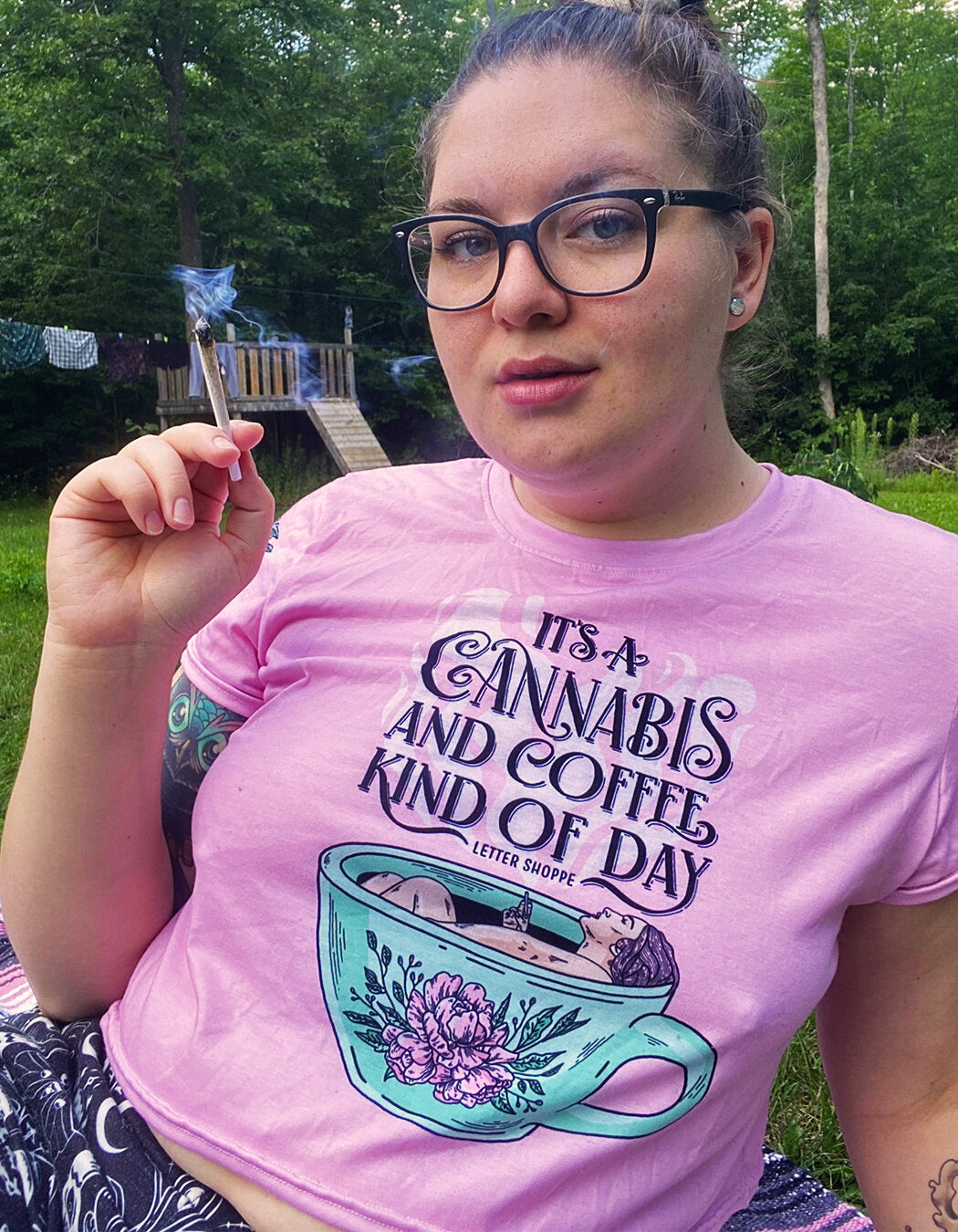Cannabis and Coffee Crop Top