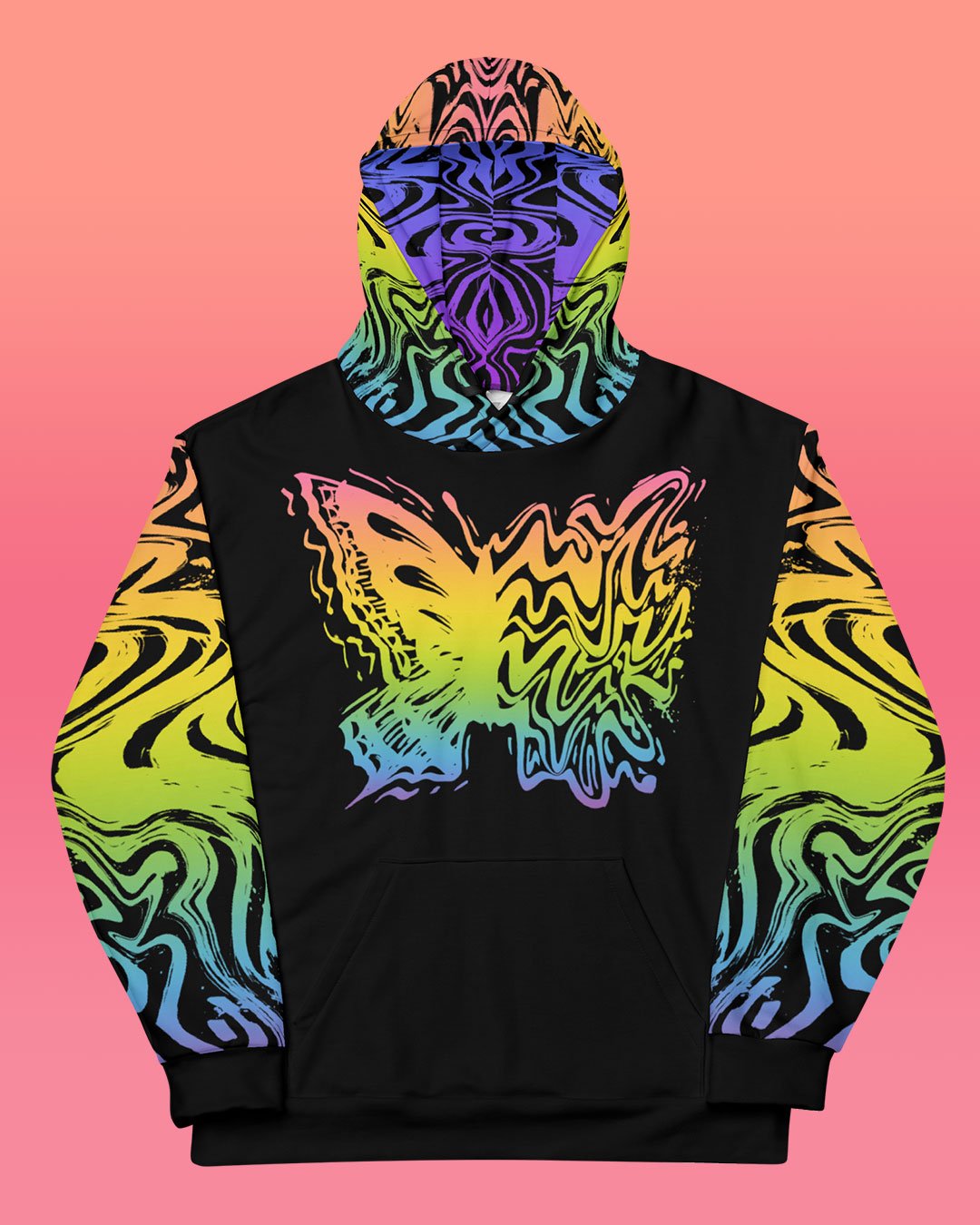 Rainbow Butterfly Rave Hoodie