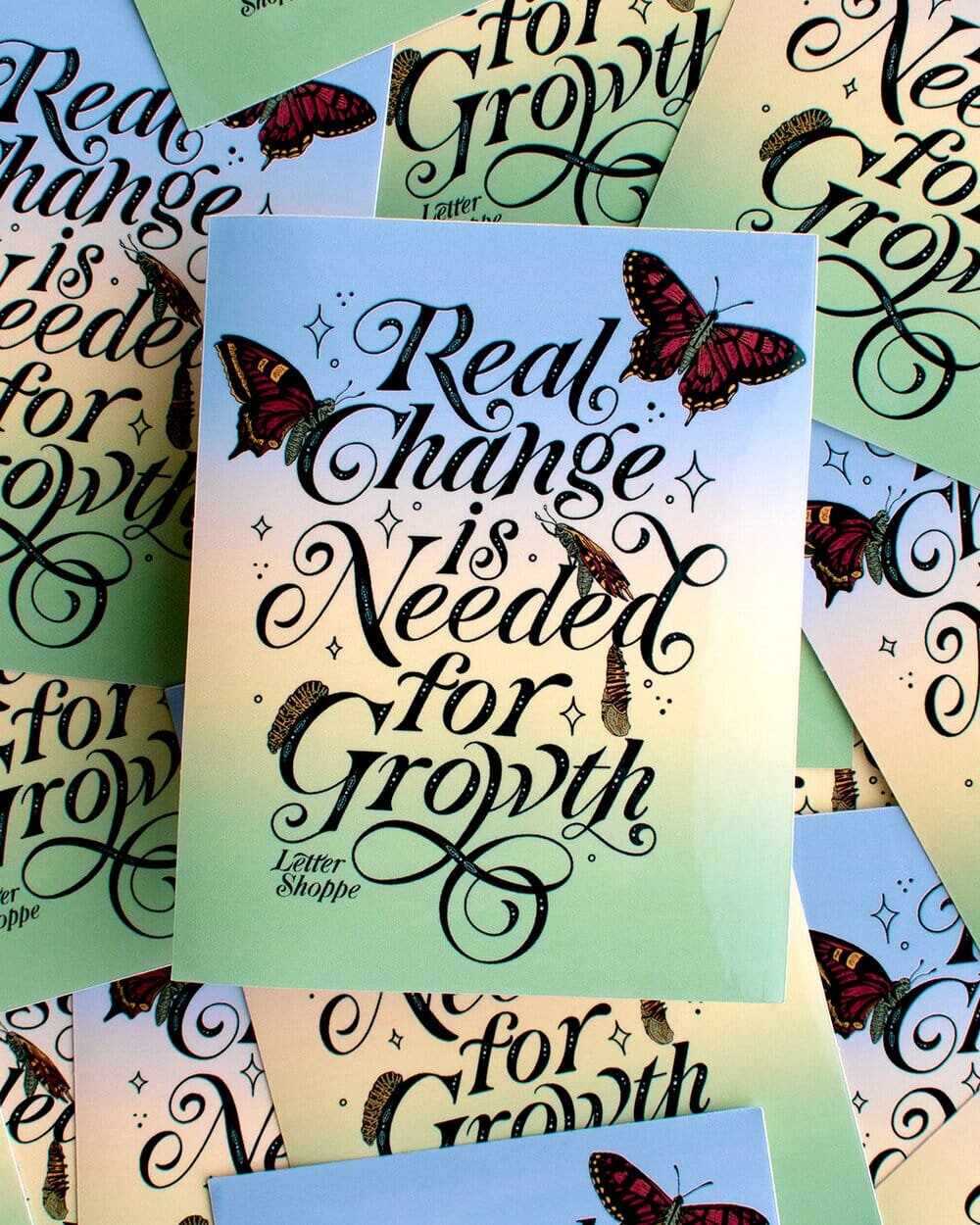 Real Change Is Need For Growth Sticker