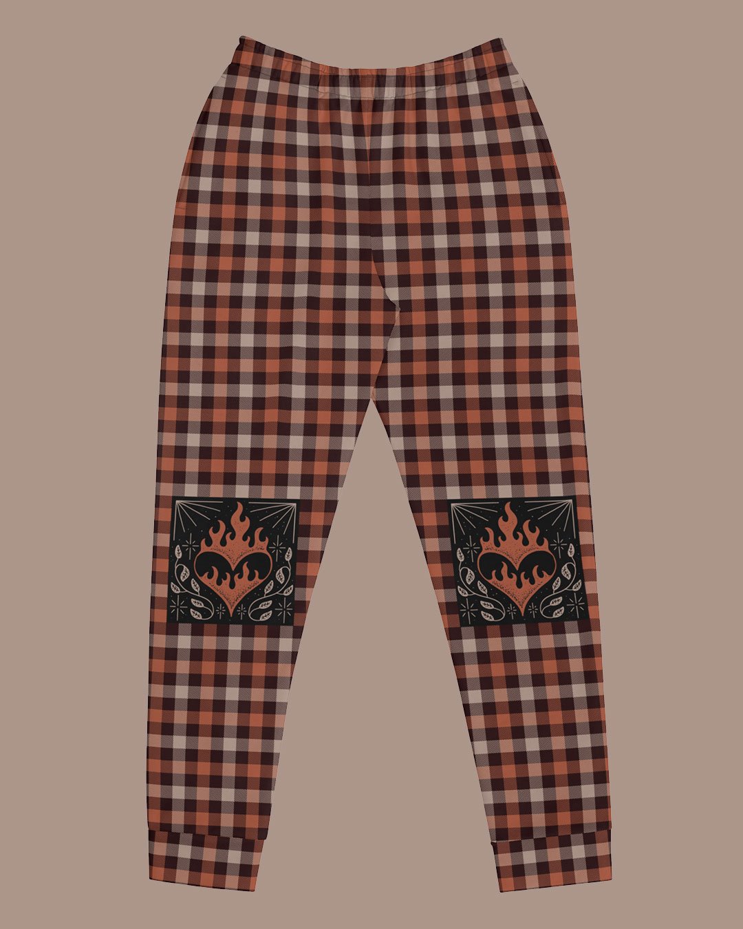 Heart On Fire Plaid Joggers