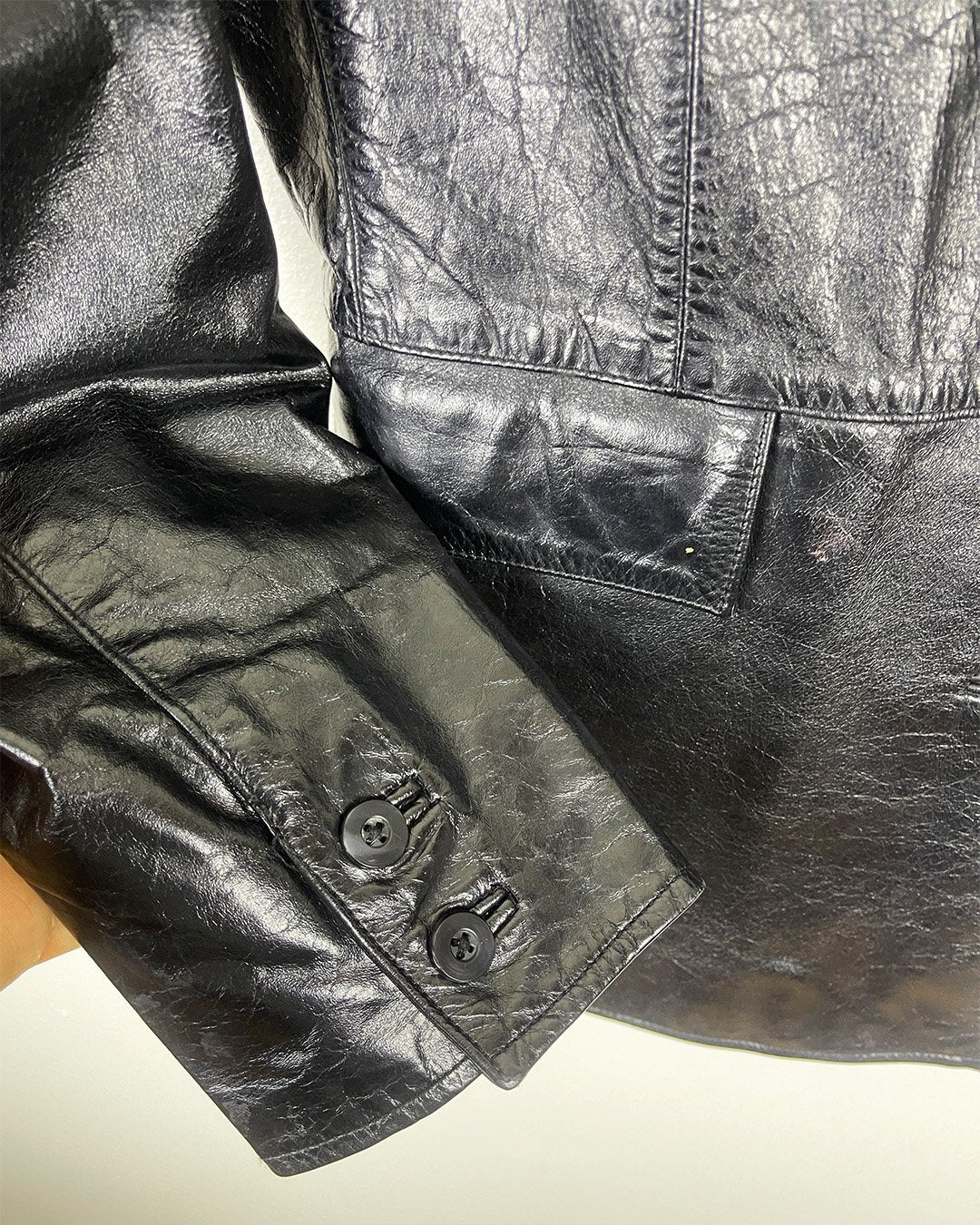 M - Black Faux Leather Jacket