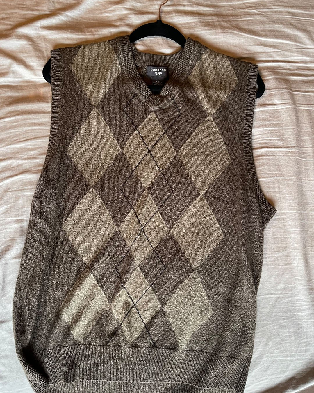 L - Brown Argyle Sweater Vest