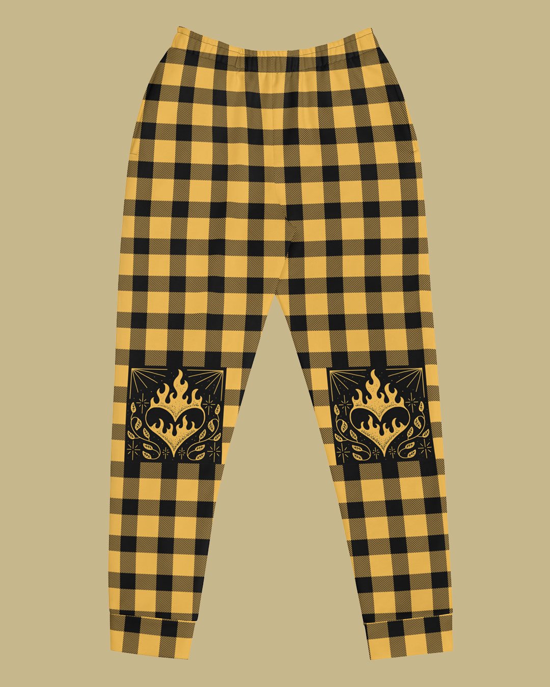 Heart On Fire Plaid Joggers