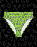 Throwing Hands Recycled High Waisted Bikini Bottoms