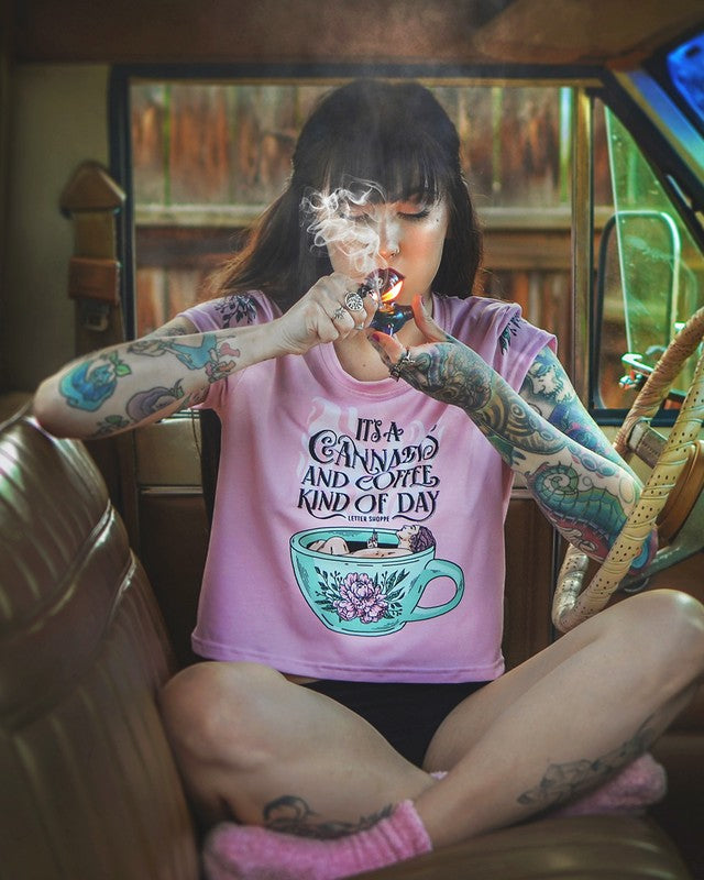 Cannabis and Coffee Crop Top