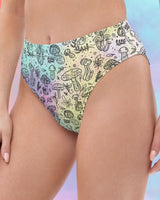 Tie-Dye Mushroom Recycled High Waisted Bikini Bottoms